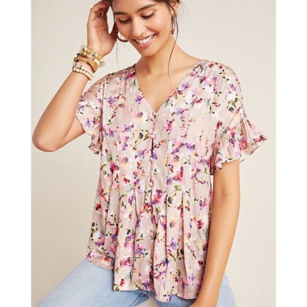 NWT Anthropologie Dolan Mitzi Pleated Blouse